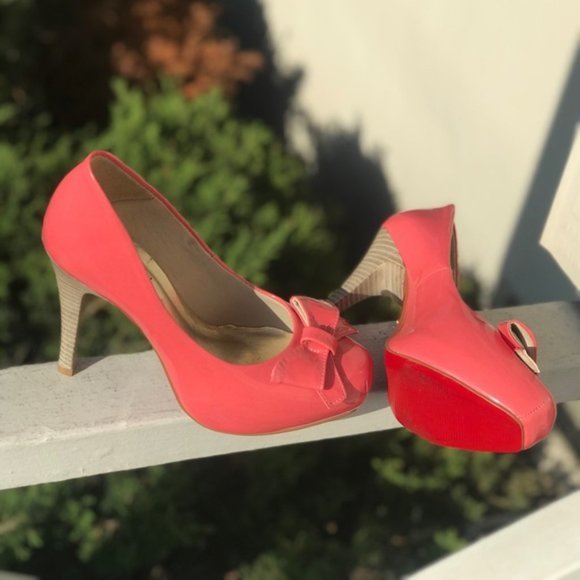 Luciana Gimenez Square toe Red Bottom Platforms - Picture 3 of 8